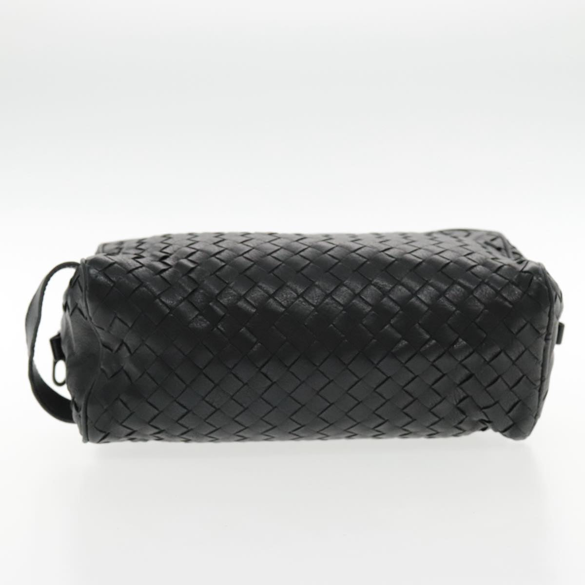 BOTTEGA VENETA INTRECCIATO Clutch Bag Leather Black Auth 94794