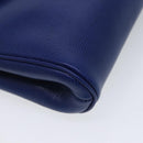 CELINE Shoulder Bag Leather Blue Gold Auth 94799V-15