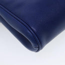 CELINE Shoulder Bag Leather Blue Gold Auth 94799V-16