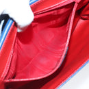 CELINE Shoulder Bag Leather Blue Gold Auth 94799V-20