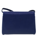 CELINE Shoulder Bag Leather Blue Gold Auth 94799V-2