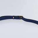 CELINE Shoulder Bag Leather Blue Gold Auth 94799V-8