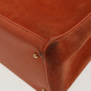 GUCCI Bamboo Hand Bag Suede 2way Orange Gold 002 123 0322 Auth 94808-14