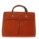 GUCCI Bamboo Hand Bag Suede 2way Orange Gold 002 123 0322 Auth 94808-13
