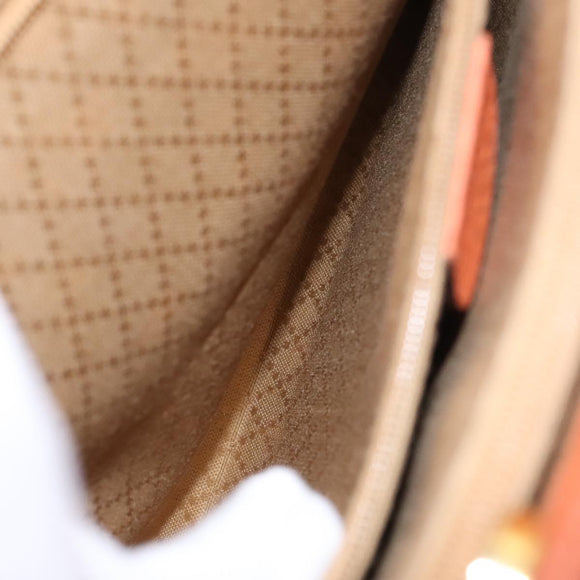 GUCCI Bamboo Hand Bag Suede 2way Orange Gold 002 123 0322 Auth 94808