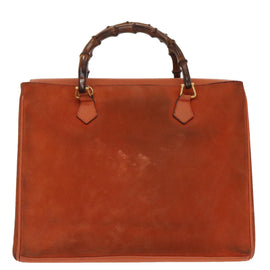 GUCCI Bamboo Hand Bag Suede 2way Orange Gold 002 123 0322 Auth 94808 - 0