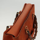 GUCCI Bamboo Hand Bag Suede 2way Orange Gold 002 123 0322 Auth 94808-6