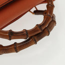 GUCCI Bamboo Hand Bag Suede 2way Orange Gold 002 123 0322 Auth 94808-7