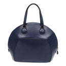 HERMES Ildo Shiki Hand Bag Leather Blue Gold Auth 94816A-2