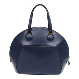 HERMES Ildo Shiki Hand Bag Leather Blue Gold Auth 94816A - 0
