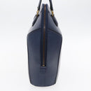 HERMES Ildo Shiki Hand Bag Leather Blue Gold Auth 94816A-4