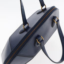 HERMES Ildo Shiki Hand Bag Leather Blue Gold Auth 94816A-6