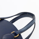 HERMES Ildo Shiki Hand Bag Leather Blue Gold Auth 94816A-8