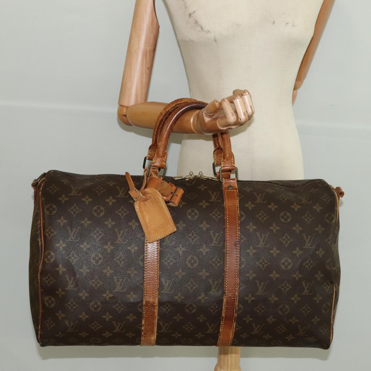 LOUIS VUITTON Monogram Keepall Bandouliere 50 Boston Bag M41416 LV Auth 94821