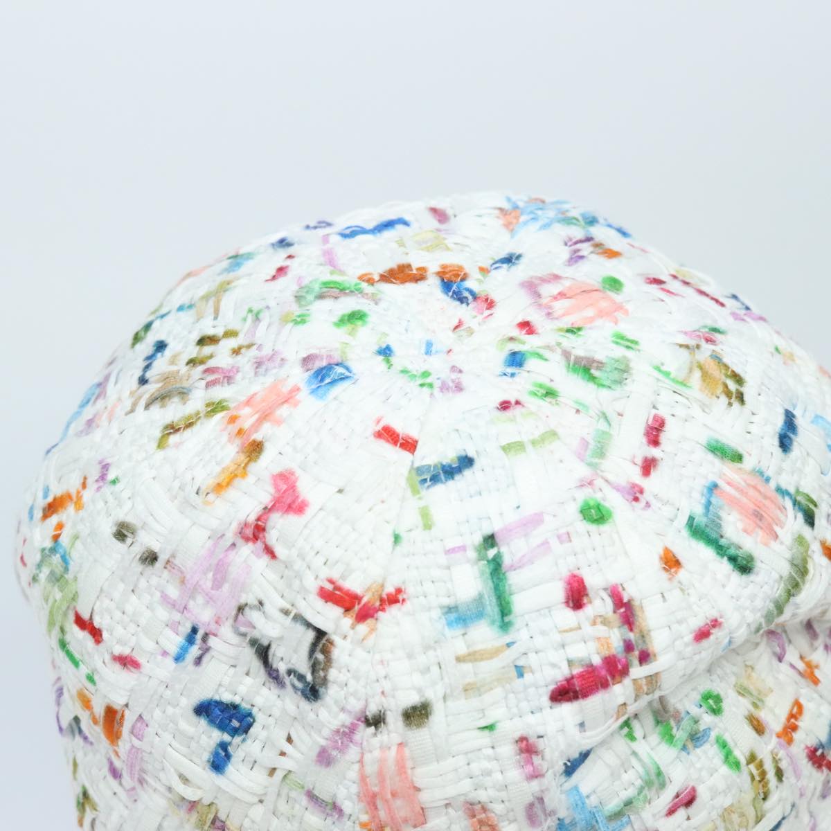 CHANEL Cap Tweed M Multicolor CC Auth 94826A