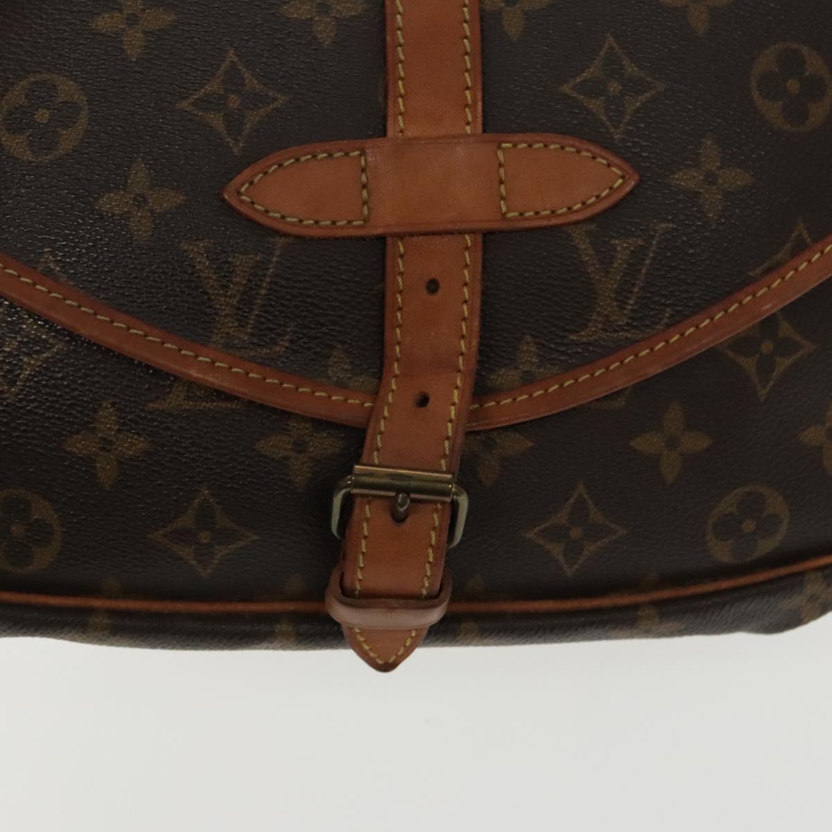 LOUIS VUITTON Monogram Saumur 30 Shoulder Bag M42256 LV Auth 94834