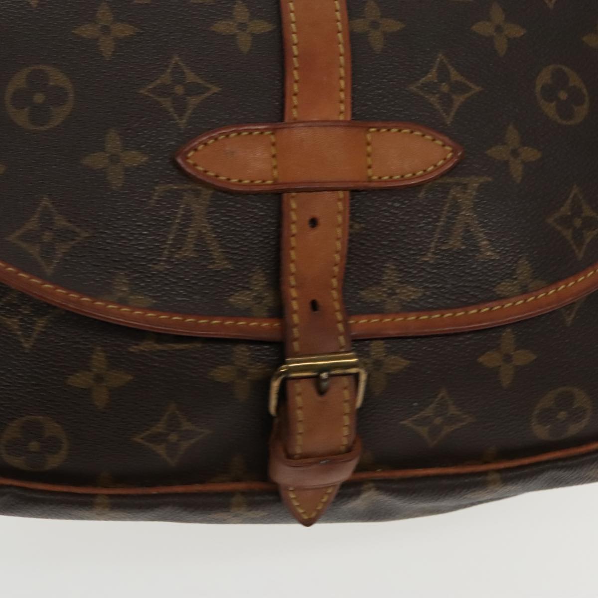 LOUIS VUITTON Monogram Saumur 30 Shoulder Bag M42256 LV Auth 94834