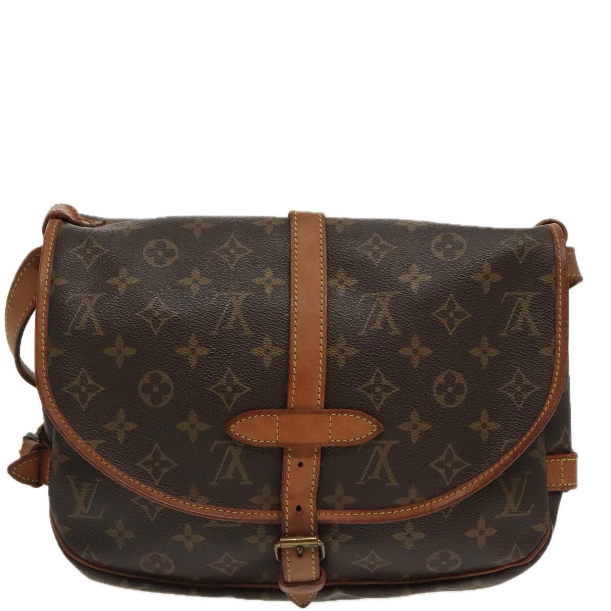 LOUIS VUITTON Monogram Saumur 30 Shoulder Bag M42256 LV Auth 94834