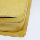 LOUIS VUITTON Monogram Vernis Motto Pouch Lime Yellow M91059 LV Auth 94843-14