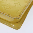 LOUIS VUITTON Monogram Vernis Motto Pouch Lime Yellow M91059 LV Auth 94843-15