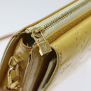 LOUIS VUITTON Monogram Vernis Motto Pouch Lime Yellow M91059 LV Auth 94843-9