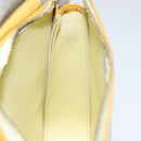 LOUIS VUITTON Monogram Vernis Motto Pouch Lime Yellow M91059 LV Auth 94843-19