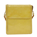 LOUIS VUITTON Monogram Vernis Motto Pouch Lime Yellow M91059 LV Auth 94843-12