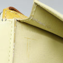 LOUIS VUITTON Monogram Vernis Motto Pouch Lime Yellow M91059 LV Auth 94843-11