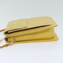 LOUIS VUITTON Monogram Vernis Motto Pouch Lime Yellow M91059 LV Auth 94843-3