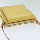 LOUIS VUITTON Monogram Vernis Motto Pouch Lime Yellow M91059 LV Auth 94843-5