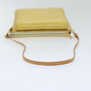 LOUIS VUITTON Monogram Vernis Motto Pouch Lime Yellow M91059 LV Auth 94843-6