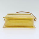 LOUIS VUITTON Monogram Vernis Motto Pouch Lime Yellow M91059 LV Auth 94843-4