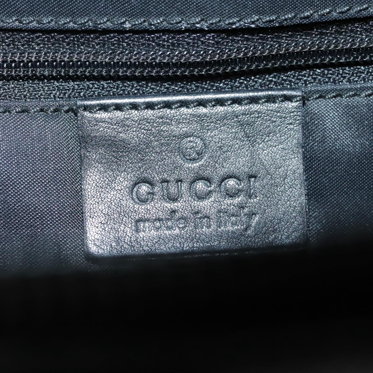 GUCCI Shoulder Bag Leather Black Silver 001 1206 Auth 94856