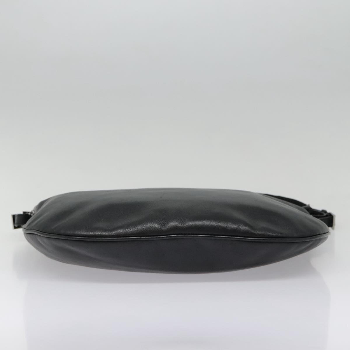 GUCCI Shoulder Bag Leather Black Silver 001 1206 Auth 94856