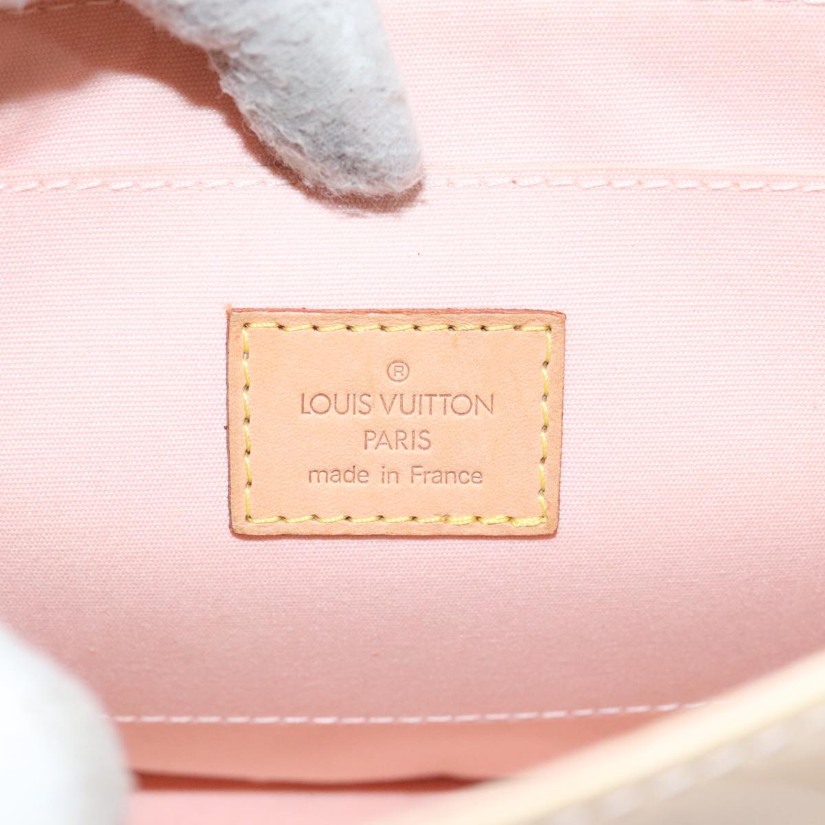 LOUIS VUITTON Vernis Biscayne Bay PM Bag Marshmallow Pink M91288 LV Auth 94875