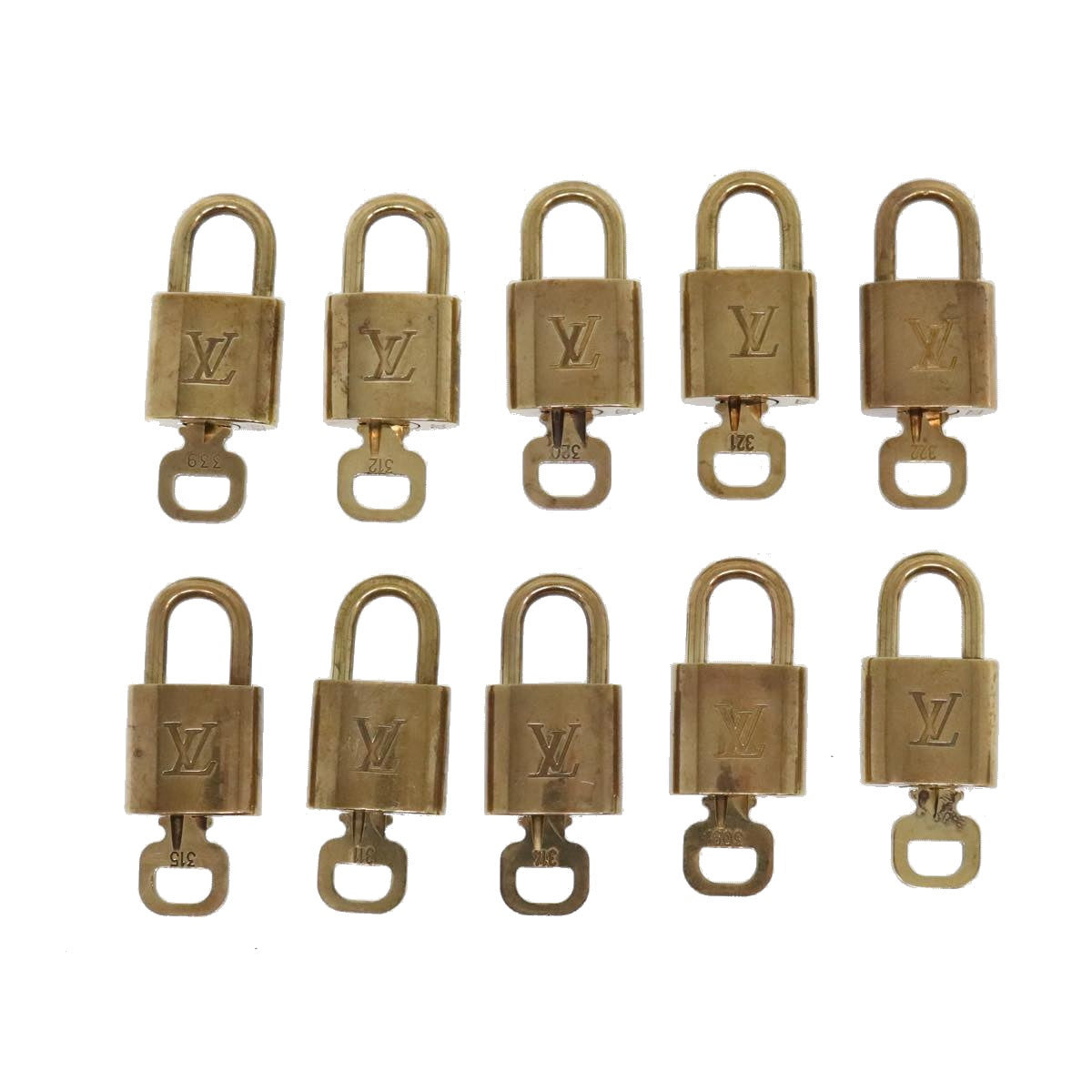 LOUIS VUITTON Padlock 10set metal Gold Tone LV Auth 94900 - 0