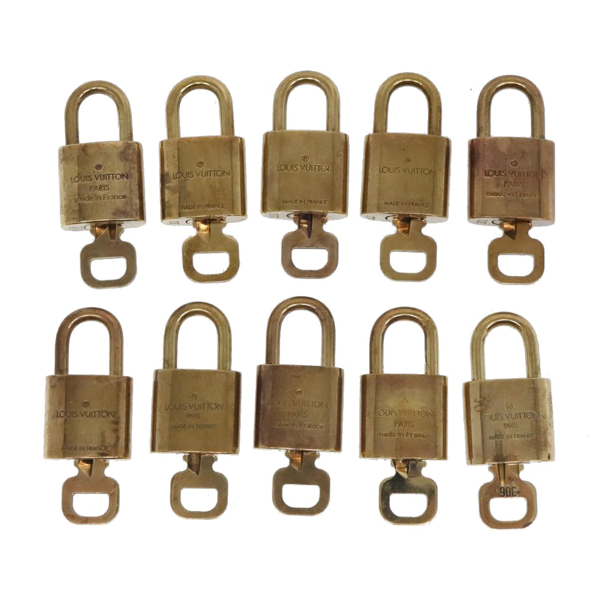 LOUIS VUITTON Padlock 10set metal Gold Tone LV Auth 94900