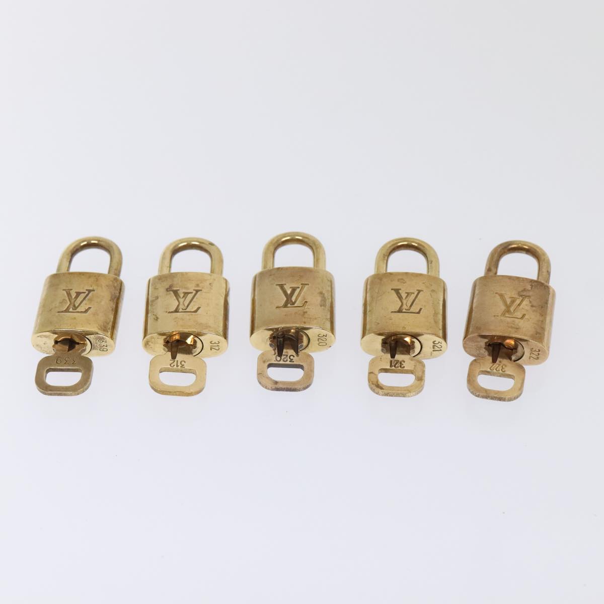 LOUIS VUITTON Padlock 10set metal Gold Tone LV Auth 94900