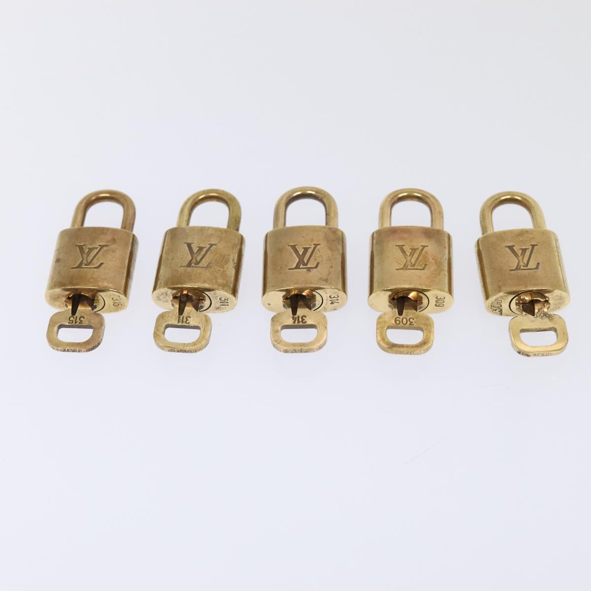 LOUIS VUITTON Padlock 10set metal Gold Tone LV Auth 94900