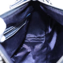 FENDI Zucchino Canvas Hand Bag Navy Silver Auth 94977-17