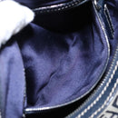 FENDI Zucchino Canvas Hand Bag Navy Silver Auth 94977-19