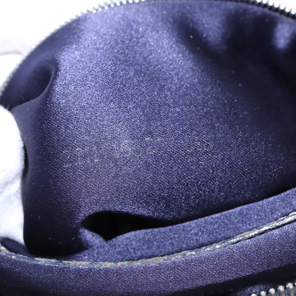 FENDI Zucchino Canvas Handtasche Marineblau Silber Original 94977
