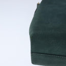 CELINE Hand Bag Leather 2way Green Gold Auth 94979-15