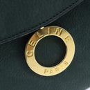 CELINE Hand Bag Leather 2way Green Gold Auth 94979-17