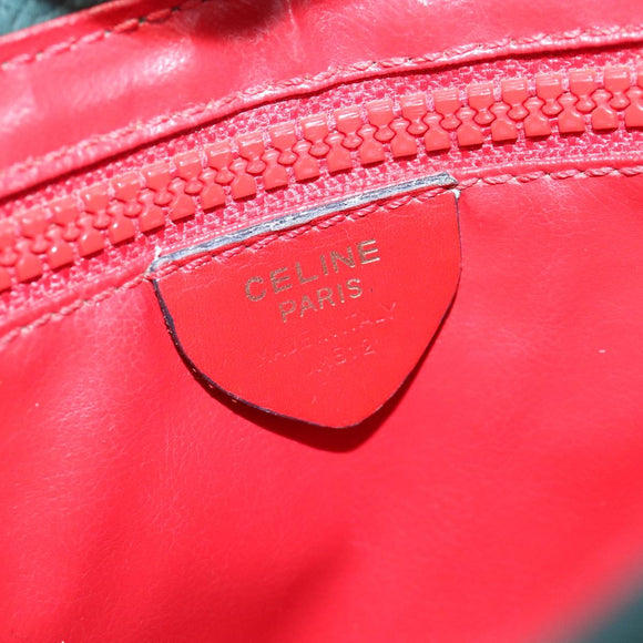 CELINE Handtasche Leder 2way Grün Gold Auth 94979