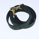 CELINE Hand Bag Leather 2way Green Gold Auth 94979-21
