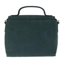 CELINE Hand Bag Leather 2way Green Gold Auth 94979-2