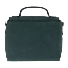 CELINE Hand Bag Leather 2way Green Gold Auth 94979 - 0