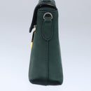CELINE Hand Bag Leather 2way Green Gold Auth 94979-4