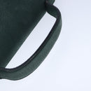 CELINE Hand Bag Leather 2way Green Gold Auth 94979-7